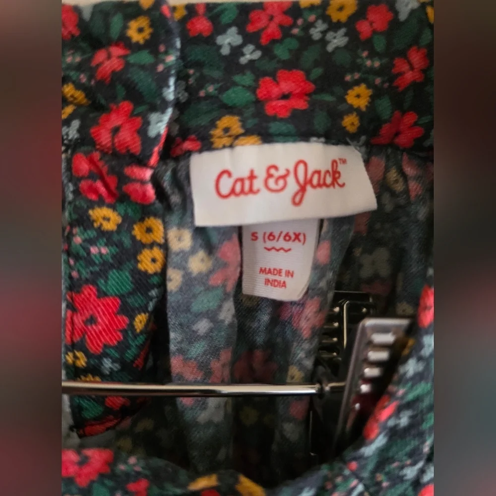 Cat & Jack L, Floral Casual Long Sleeve Dress - Multicolor, Size S (6-6x)